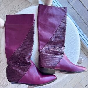 Evan Picone Purple Heeled Boots